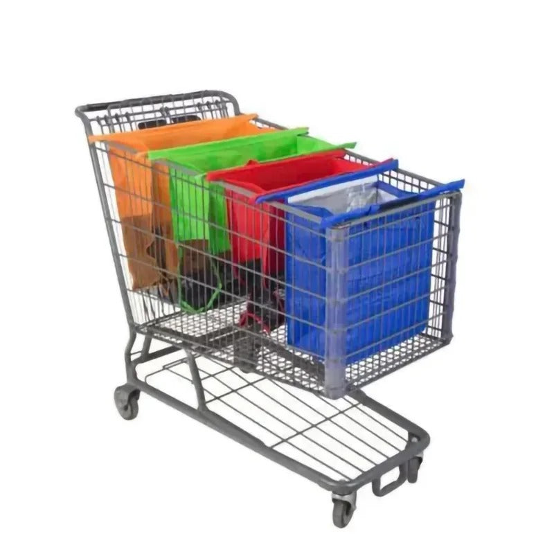 Foldable Reusable Grocery Trolley Bags (Set of 4)