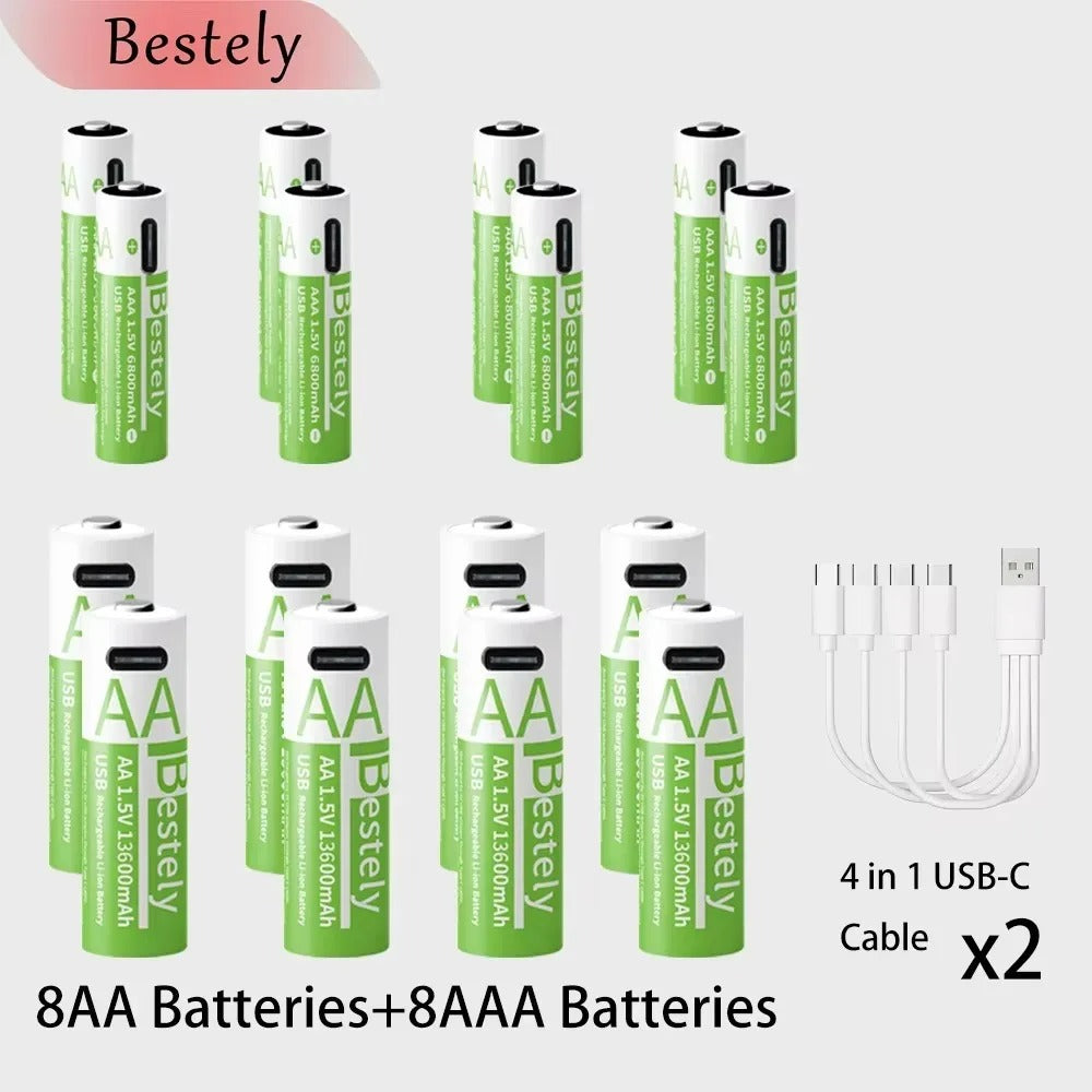 USB-C Rechargeable Lithium Batteries