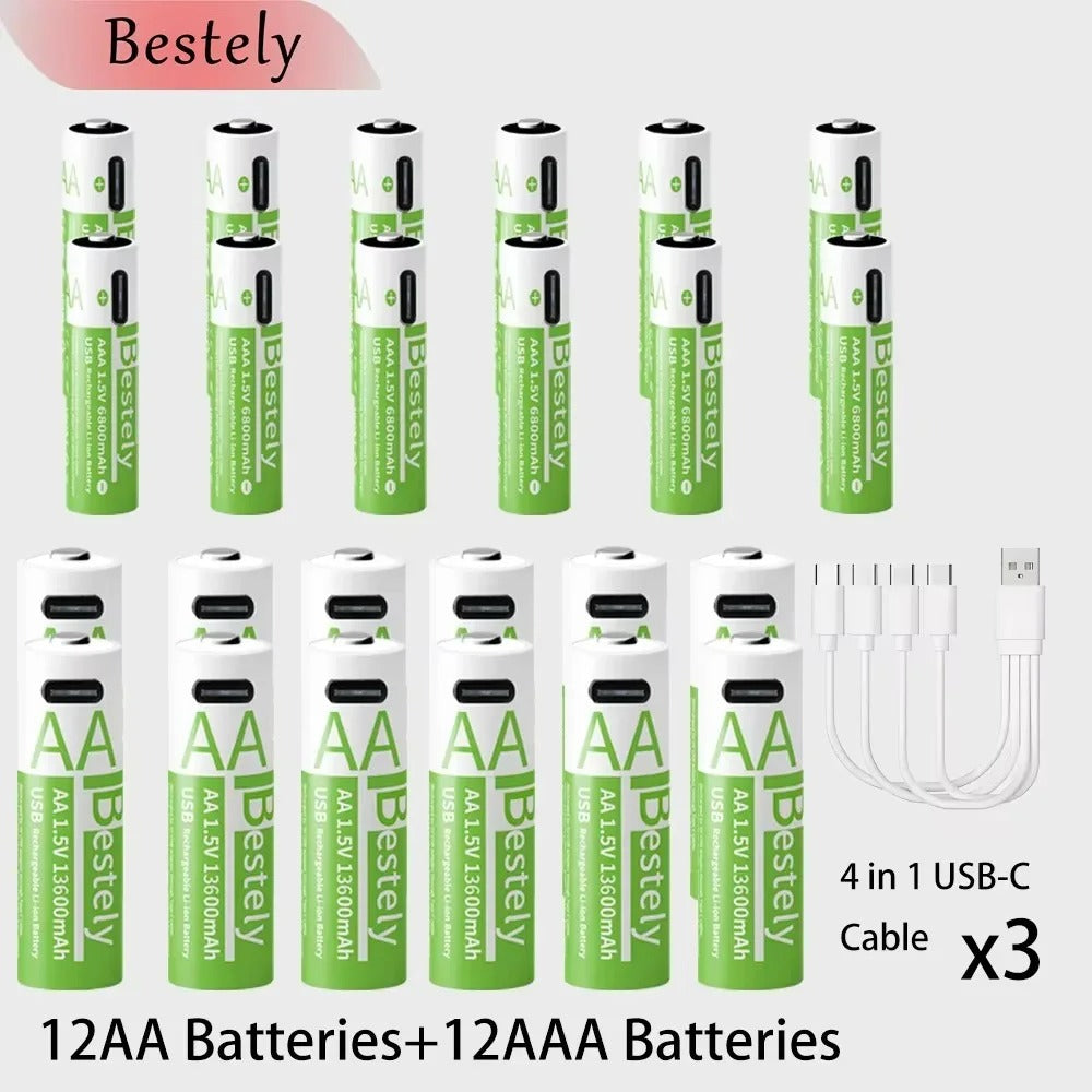 USB-C Rechargeable Lithium Batteries