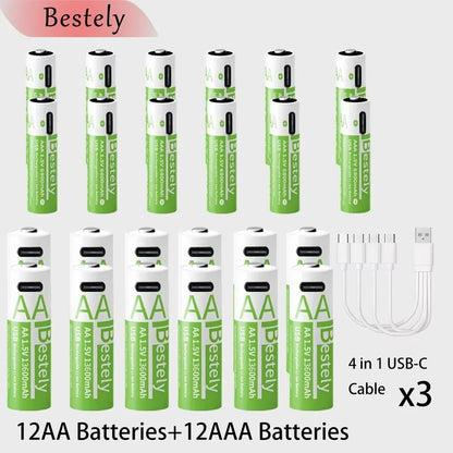 USB-C Rechargeable Lithium Batteries