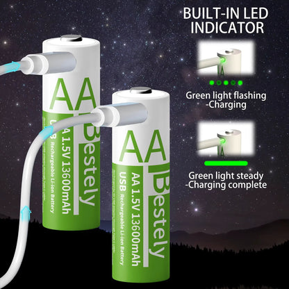 USB-C Rechargeable Lithium Batteries