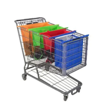 Foldable Reusable Grocery Trolley Bags (Set of 4)