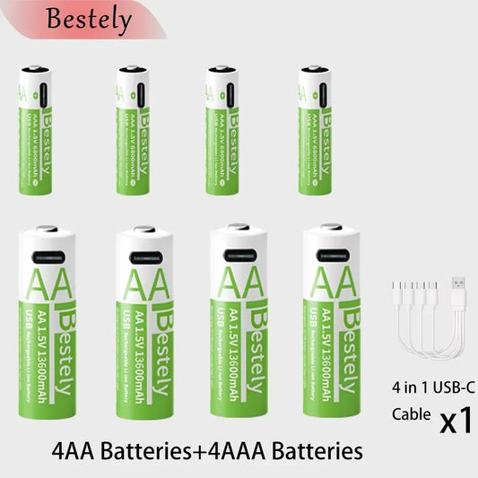 USB-C Rechargeable Lithium Batteries